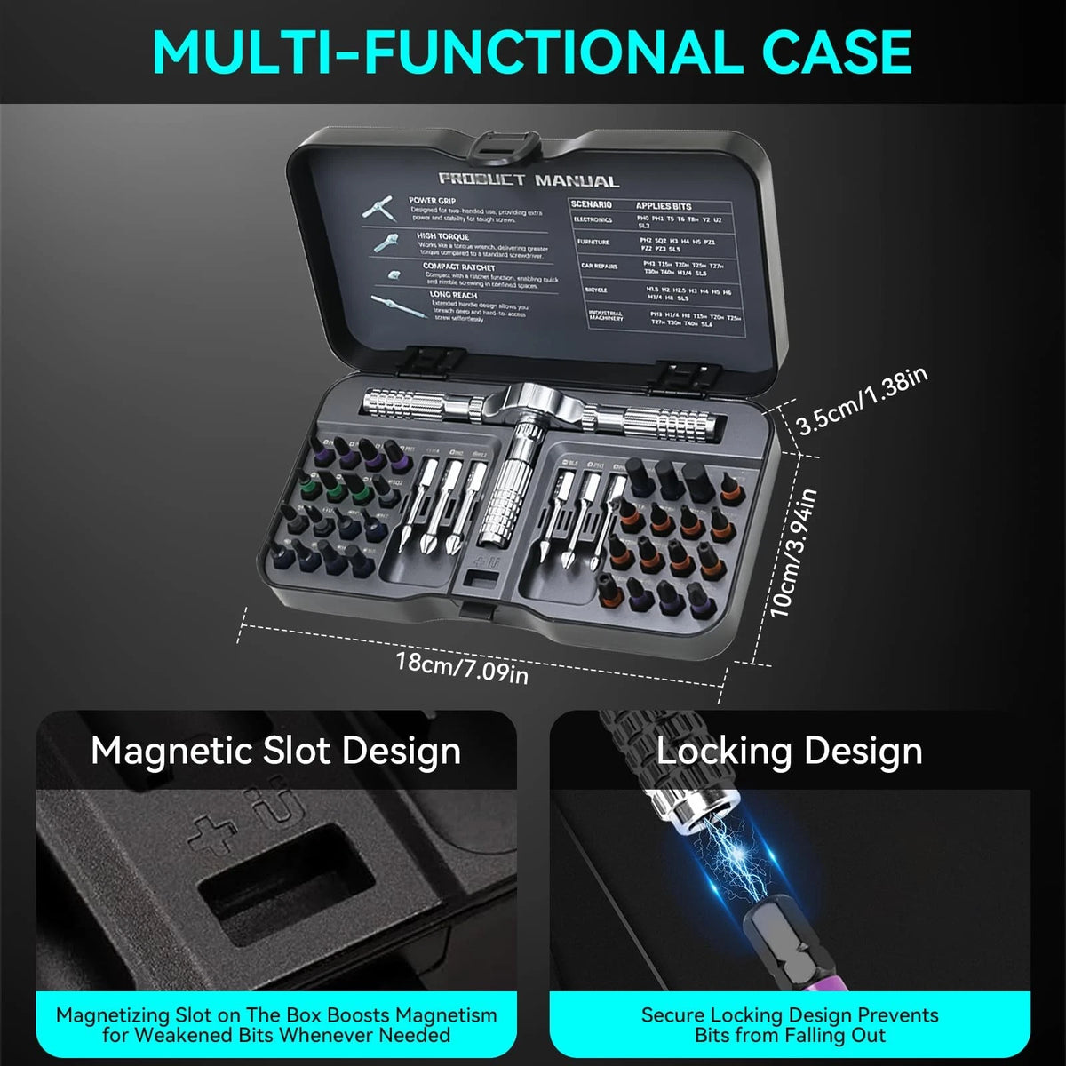 40-in-1 Precision Magnetic Ratchet Screwdriver Set for Automotive (2010–2023)