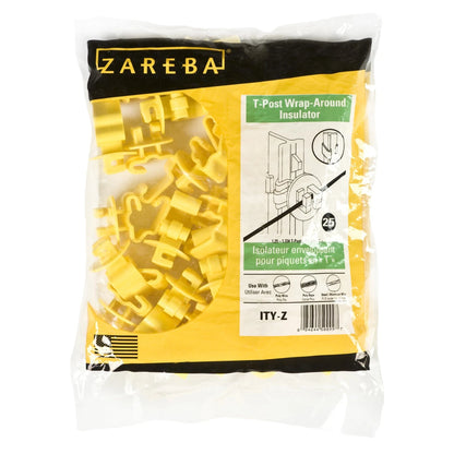 25 Pack of Zareba T-Post Insulators for Standard Fencing