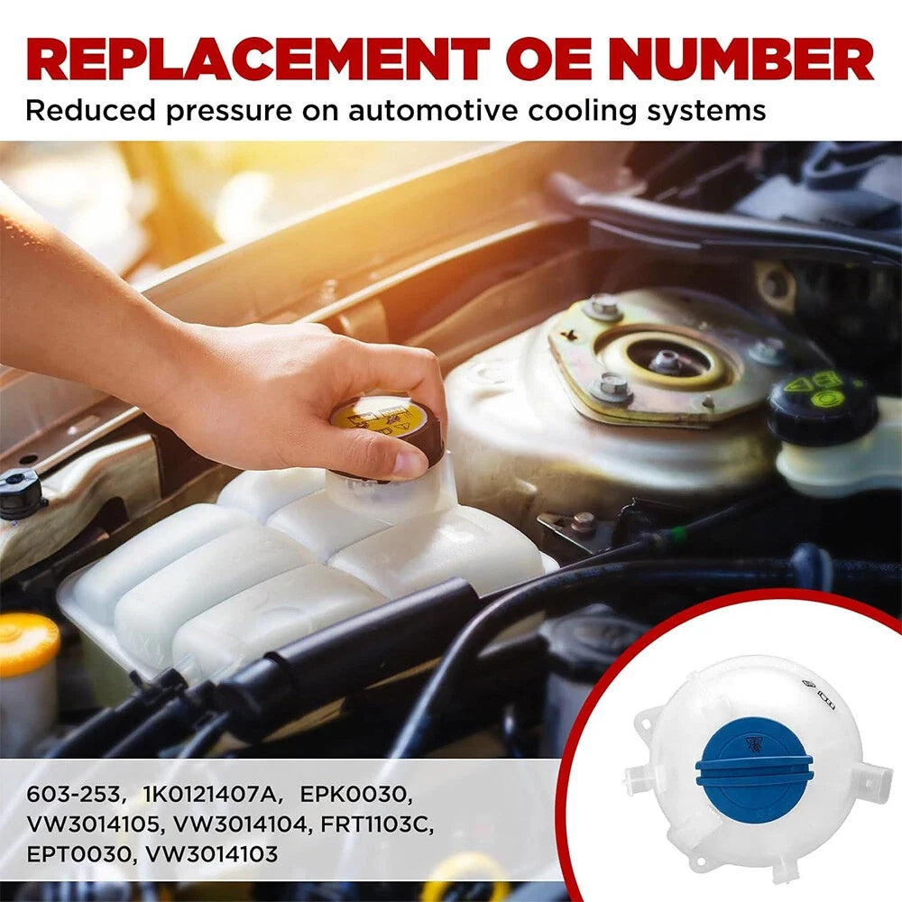 Coolant Reservoir Tank w/Cap for Volkswagen Jetta Passat Beetle Audi (2005–2018)