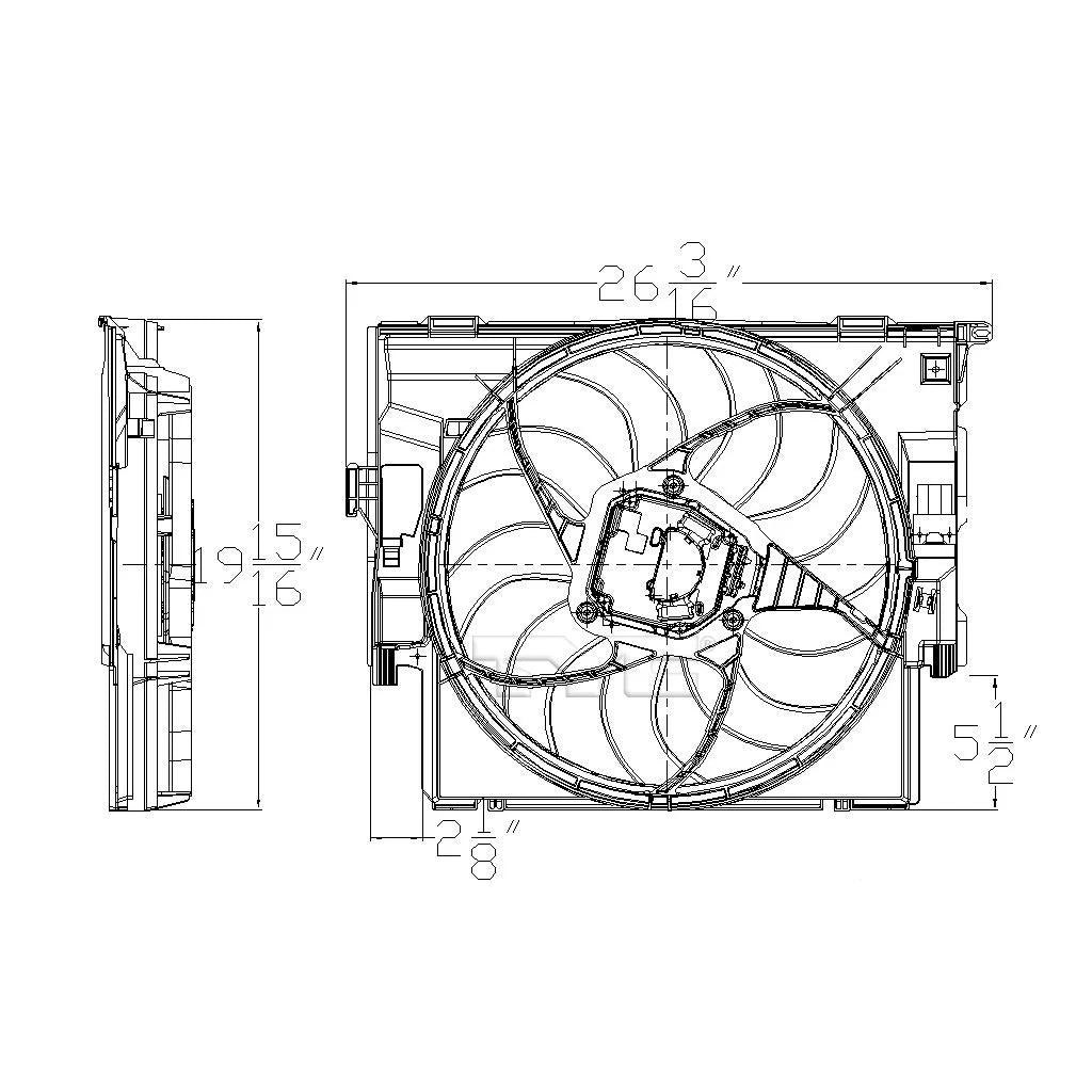 Radiator and A/C Condenser Fan Assembly for (2012–2015) CLX-M0-623420-CL360A55, BM3115123