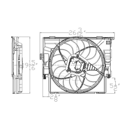Radiator and A/C Condenser Fan Assembly for (2012–2015) CLX-M0-623420-CL360A55, BM3115123