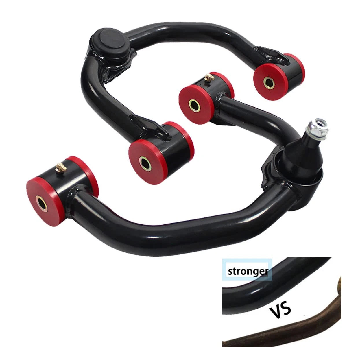 2X Front Upper Control Arms for F-150 (2004–2023) Tubular Suspension 2"-4" Lift Black