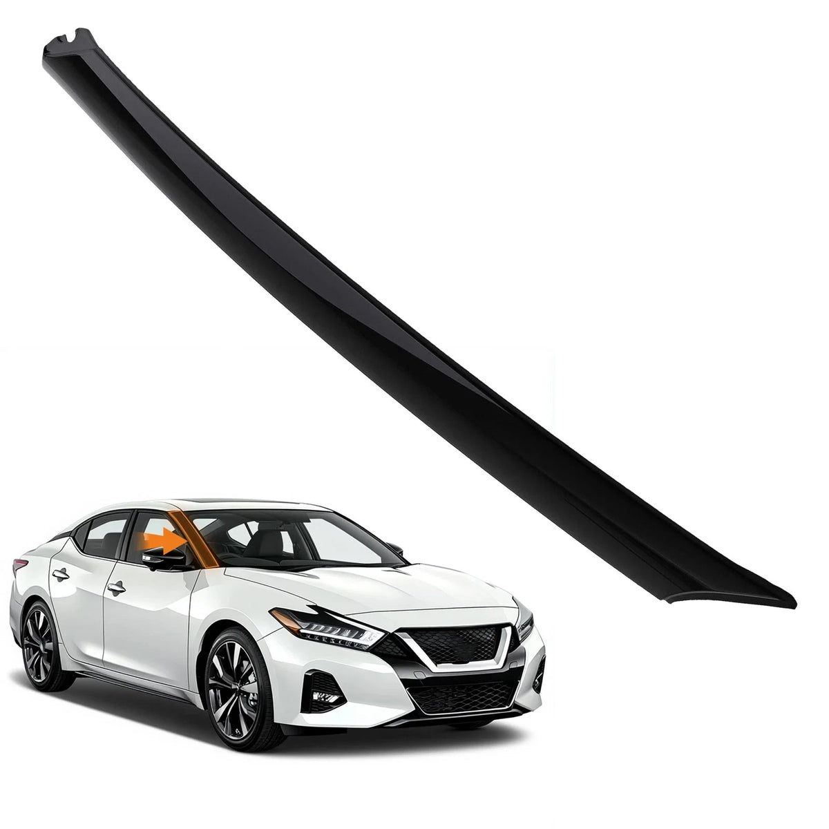 Right A-Pillar Molding Trim Windshield Black ABS for Nissan Maxima (2016–2023)