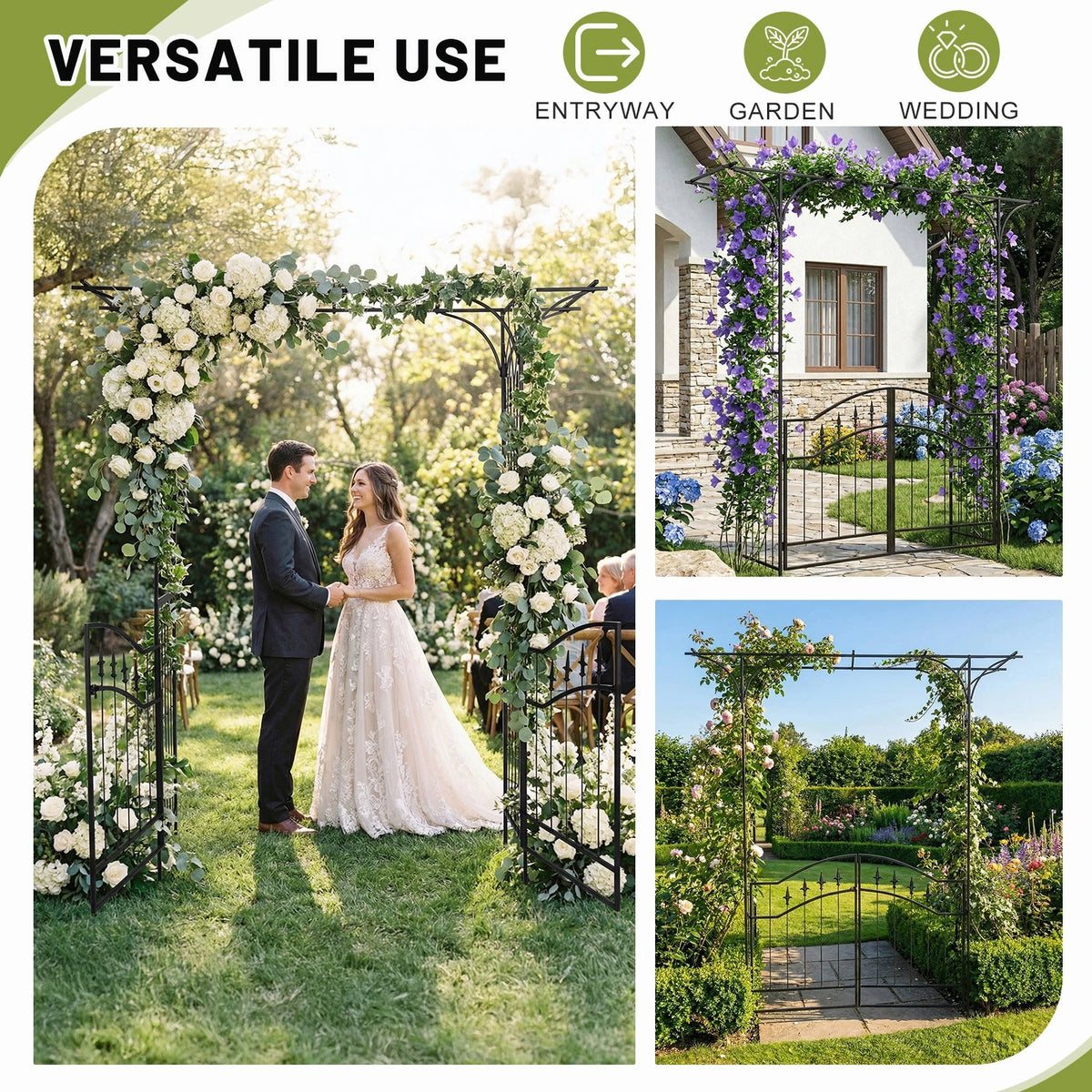 7 FT Metal Arch Stand for Outdoor Garden Party Decoration