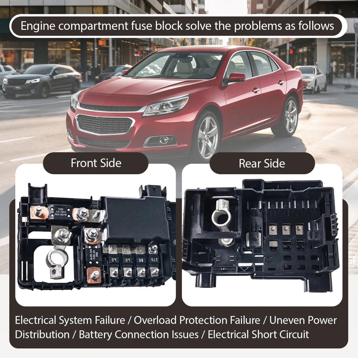 Battery Distribution Fuse Block 2X for Chevrolet Malibu (2014–2016) 23223079 601-700