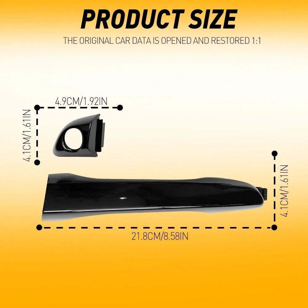Front Door Handle Cover for Elantra (2017–2020) Left Side Black