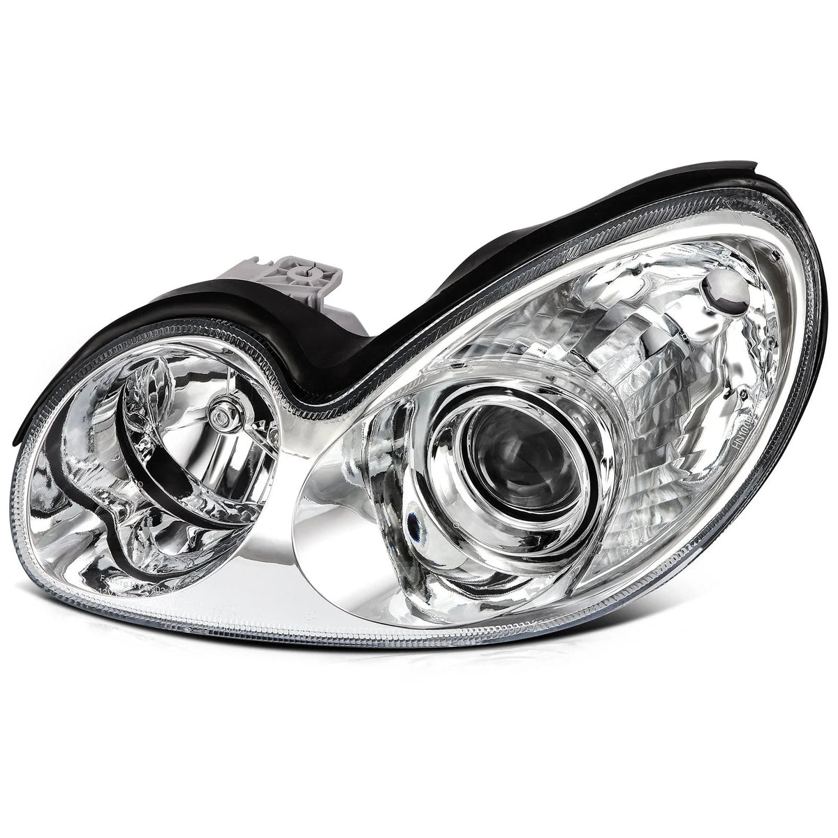 Headlight Assembly for Hyundai Sonata (2002–2005) Pair Chrome Housing Clear Lens