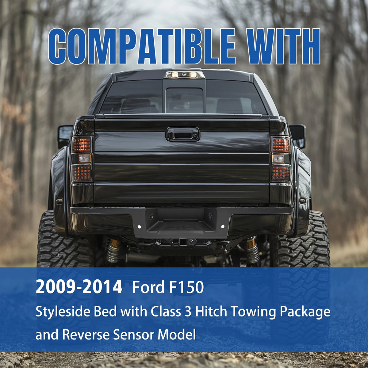 Rear Step Bumper Pad Cover for Ford F-150 (2009–2014) FO1191125, 9L3Z-17B807-C
