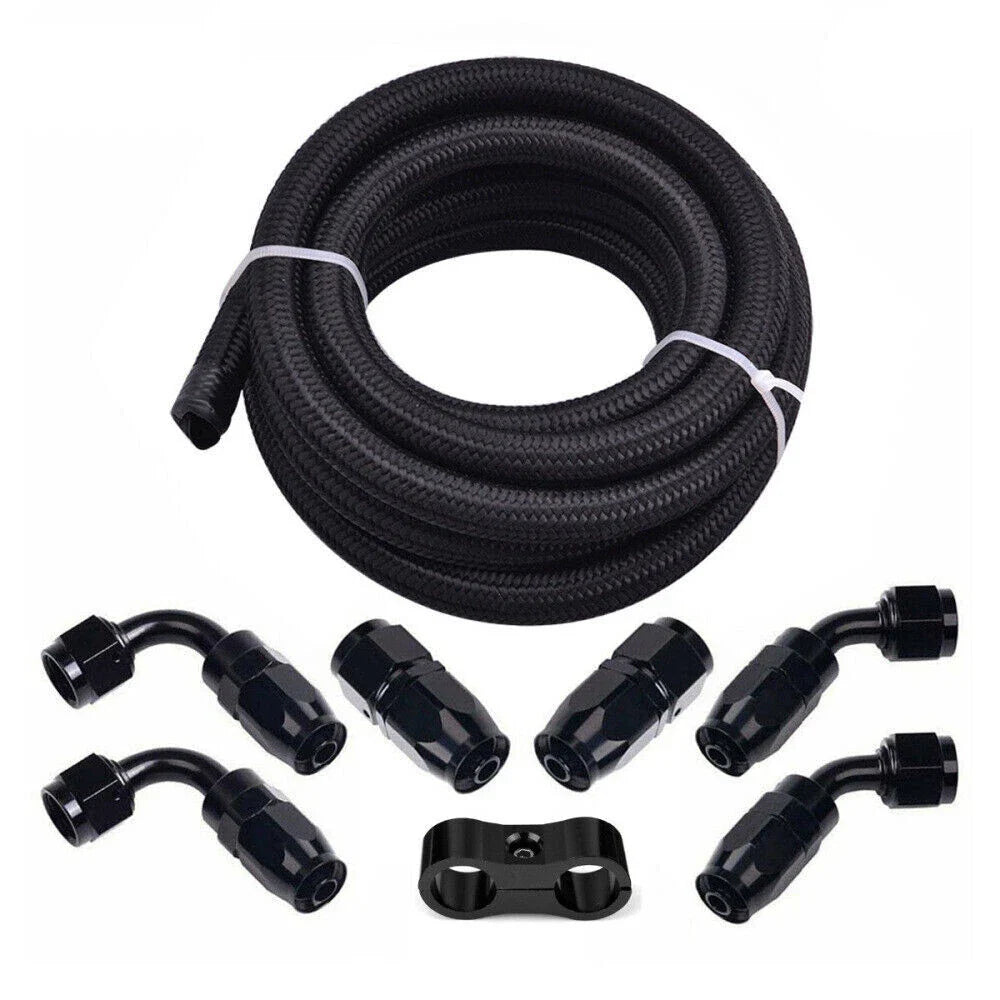 6AN Stainless Steel Nylon Braided Oil Fuel Line Kit for Universal Applications