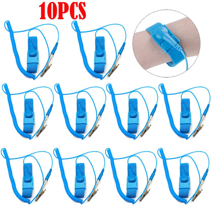 10Pcs Anti-Static Wrist Band ESD Grounding Strap for Automotive Use