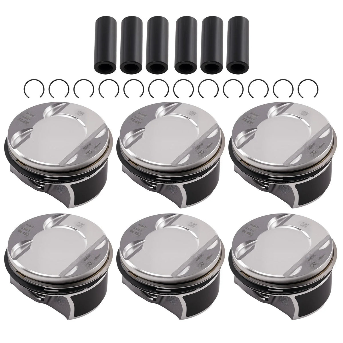 Set of 6 Pistons & Rings for VW Audi Porsche 3.0 TFSI EA839 (2017–2023)