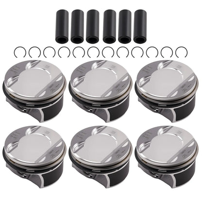 Set of 6 Pistons & Rings for VW Audi Porsche 3.0 TFSI EA839 (2017–2023)