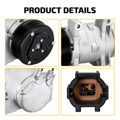 AC Compressor 7 Groove for Infiniti QX56 (2004–2013) 5.6L, Nissan Titan, Armada