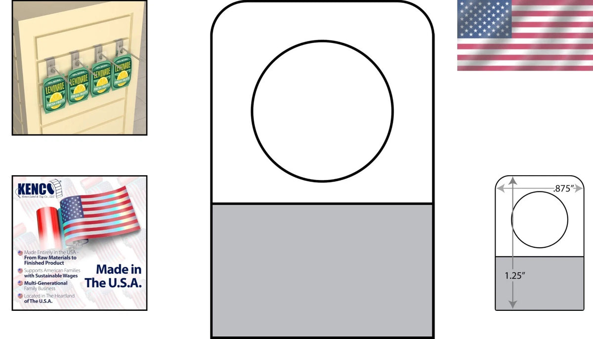 1000 Count Durable Clear Adhesive Hang Tabs - 0.75" x 0.875" Round Hole