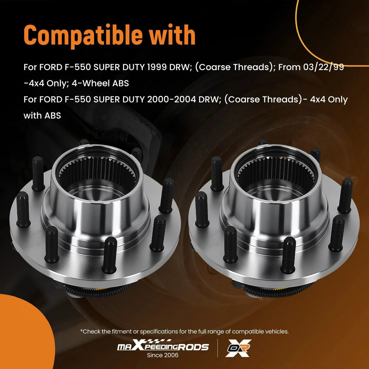 4WD Front Wheel Hub for Ford F250-F550 (1999–2004) 4x4 ABS