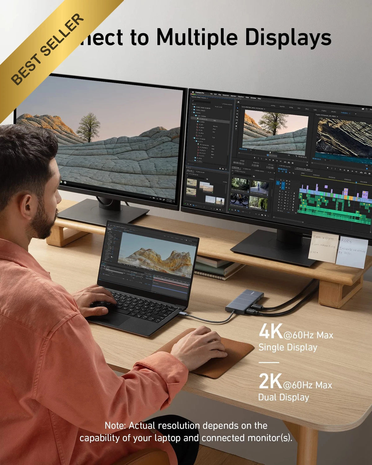 11-in-1 USB C Hub Docking Station for Dual Monitor Setup