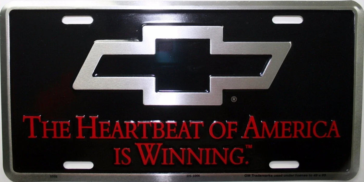 Chevrolet GMC License Plate Emblem Bowtie Tag ID (Heartbeat SS)