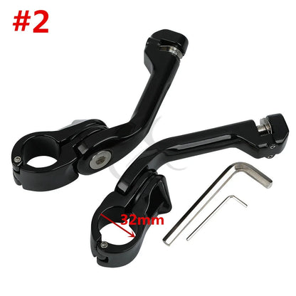 1.25" Long Angled Highway Engine Guards Foot Pegs for Harley Davidson