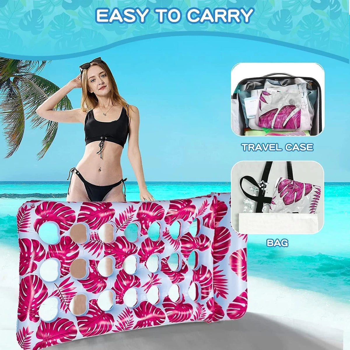 2X Inflatable Pool Float Lounger for Adults (Swimming Pool)