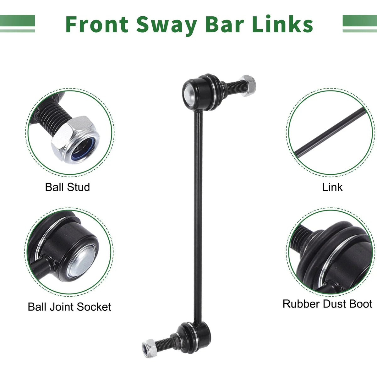 6X Front Suspension Kit Tie Rod End Sway Bar Link for Ford Mustang (2011–2014)