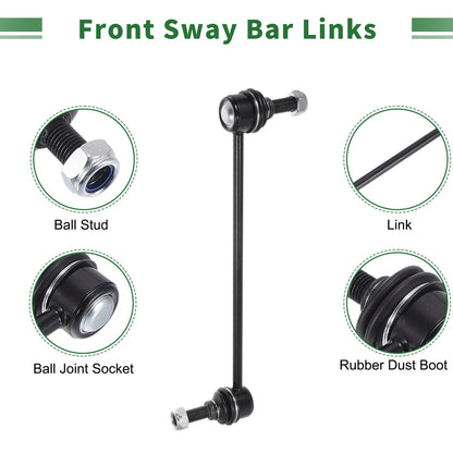 6X Front Suspension Kit Tie Rod End Sway Bar Link for Ford Mustang (2011–2014)