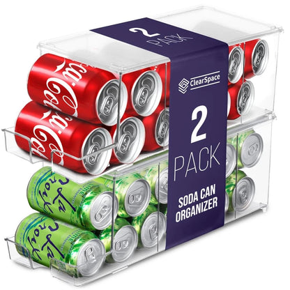 2X ClearSpace Soda Can Organizer & Dispenser for Home Use