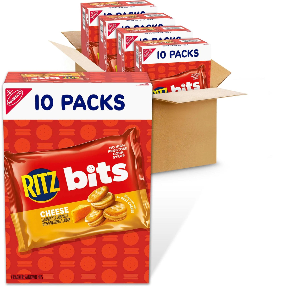 Set of 4 Ritz Bits Cheese Sandwich Crackers, 40 Ounce Bulk Snacks