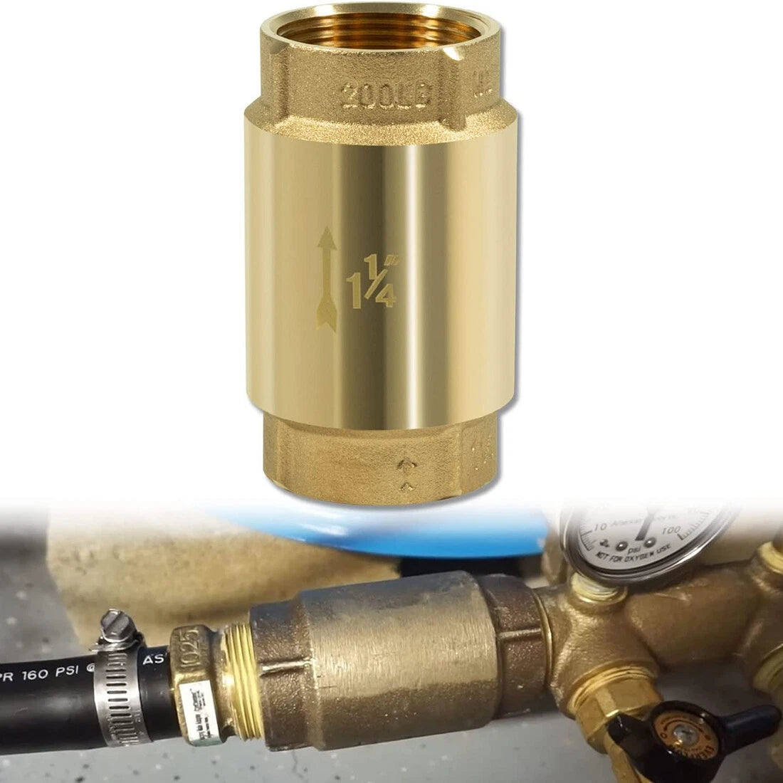 1 1/4" Brass Check Valve for Automotive Applications