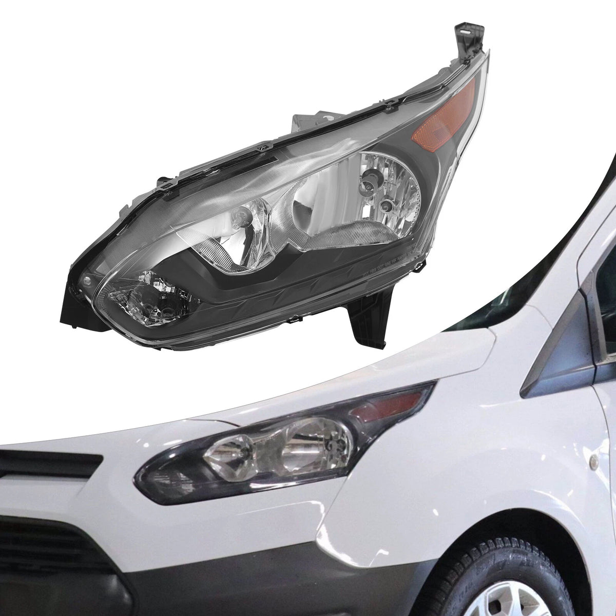 Headlight Halogen Left Side for Ford Transit Connect (2014–2018) FO2502327, DT1Z13008P