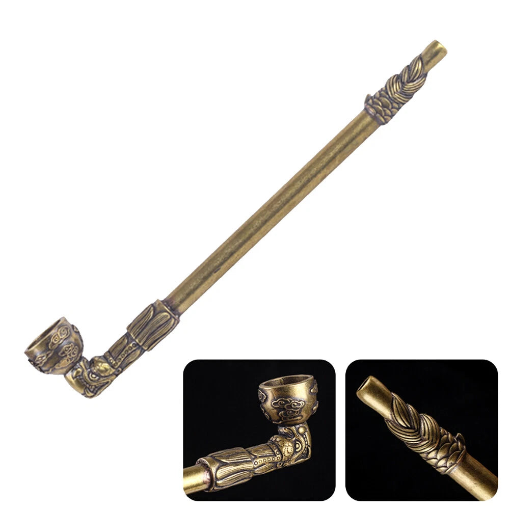 Brass Vintage Tobacco Smoking Pipe Cigarette Holder Handicraft Gift