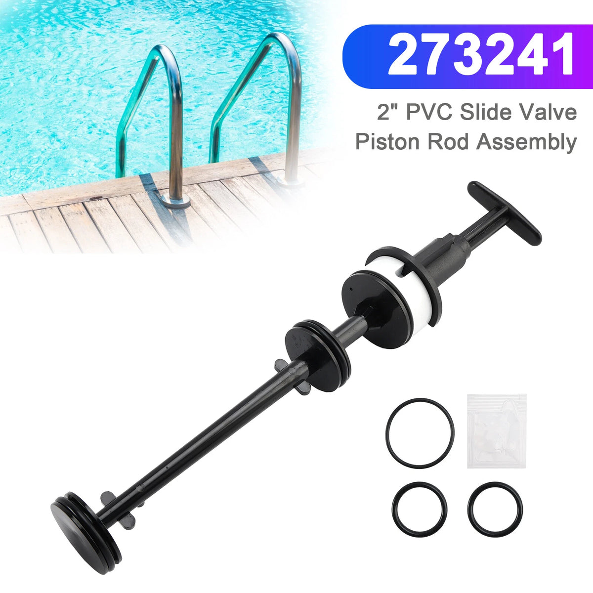 2" PVC Slide Valve Piston Rod Assembly for Pentair Pool and Spa (273241)