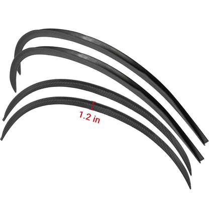 Set of 4 Carbon Fiber Style Wheel Arch Protector Trim for Cars