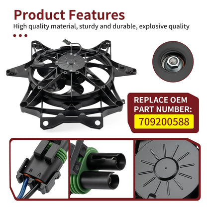 Cooling Radiator Fan & Shroud for Can-Am Maverick X3 (2017–2024) 709200588