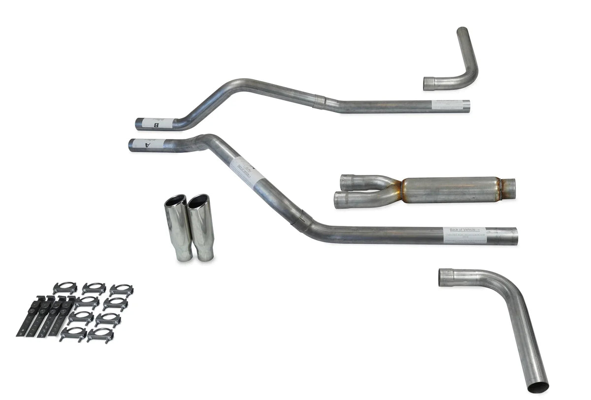 Dual Exhaust Kit for Chevy Blazer (1995–1999) - 2.5" Glasspack, Side Exit
