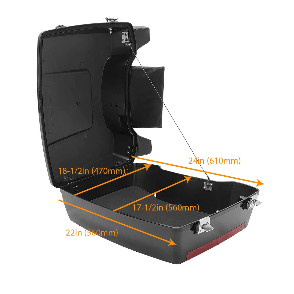Chopped Pack Luggage Trunk with Backrest for Harley Touring Road Glide (1997–2013)