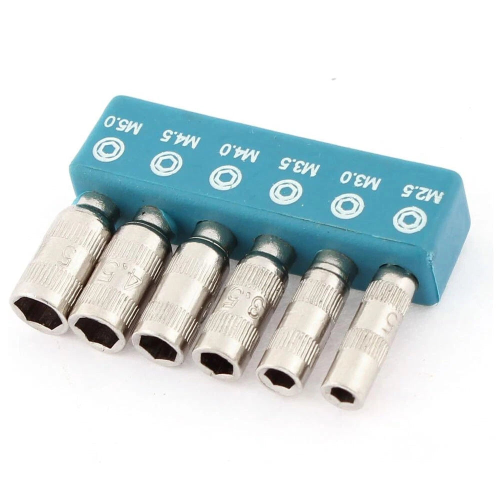 12Pcs H4 Hexagon Shank 6-Point Hex Socket Set (2.5mm-5mm)