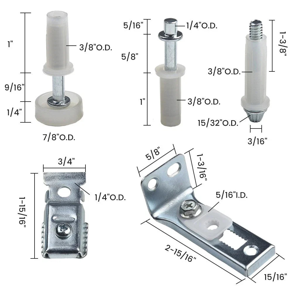 Set of 6 Bi-Fold Door Hardware Repair Kit for 1 Inch to 1-3/8 Inch Thick Doors