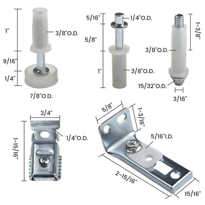 Set of 6 Bi-Fold Door Hardware Repair Kit for 1 Inch to 1-3/8 Inch Thick Doors