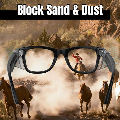 Safety Glasses Side Shields for Ray-Ban Meta (One Size, Transparent)