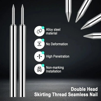 250 Pcs Double-Head Seamless Nails for Solid Wood Baseboard Installation