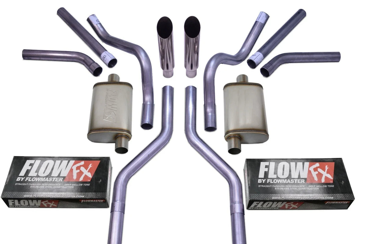 Dual Exhaust Kit for Chevy GMC C10 (1963–1972) - Flowmaster Flow FX Slash Clamp