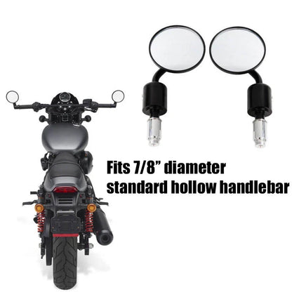 3" Round Rearview Mirrors for Harley (Fits 7/8" Handle Bars)