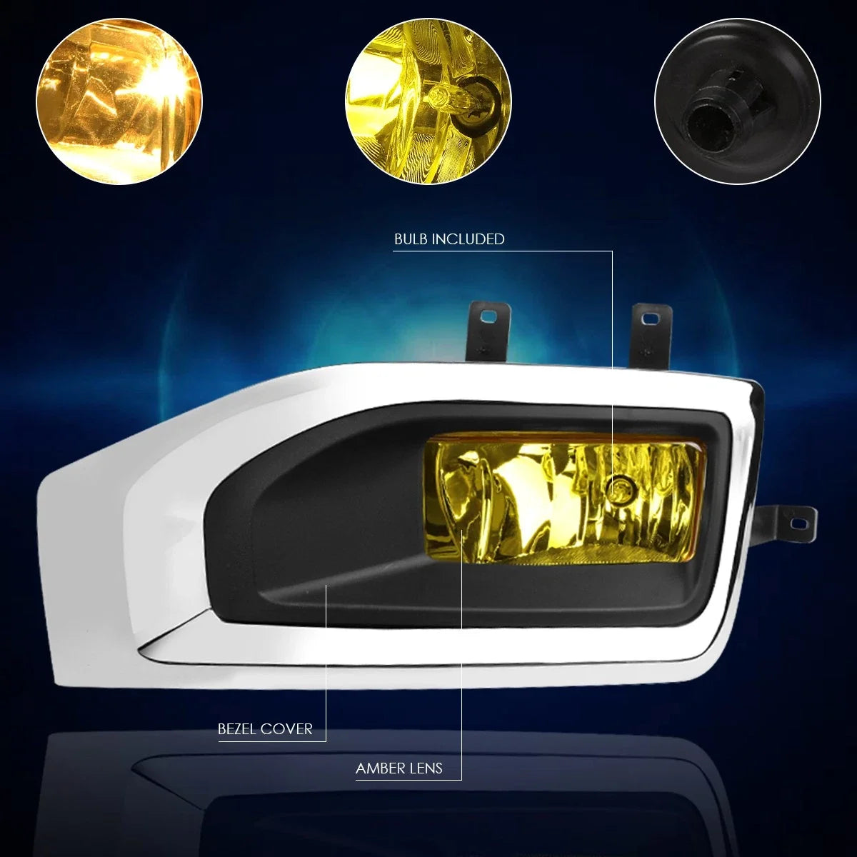 Amber Lens Front Bumper Fog Light Set for GMC Yukon XL (2015–2018)