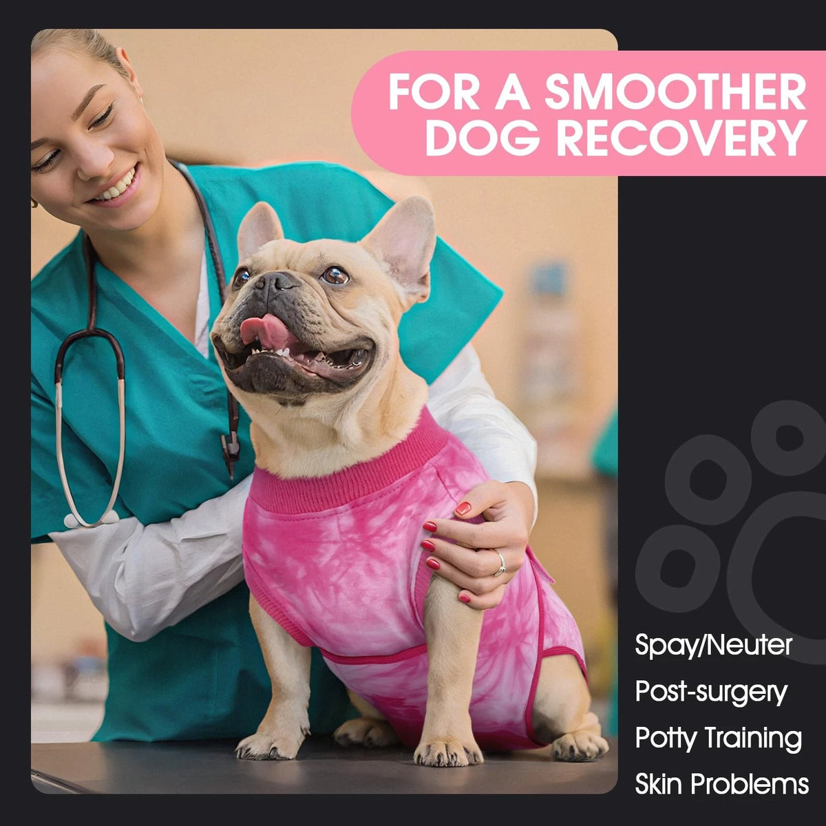 Surgery Recovery Suit for XXL (back: 24.8-29.5in, wt: 75+ lbs)