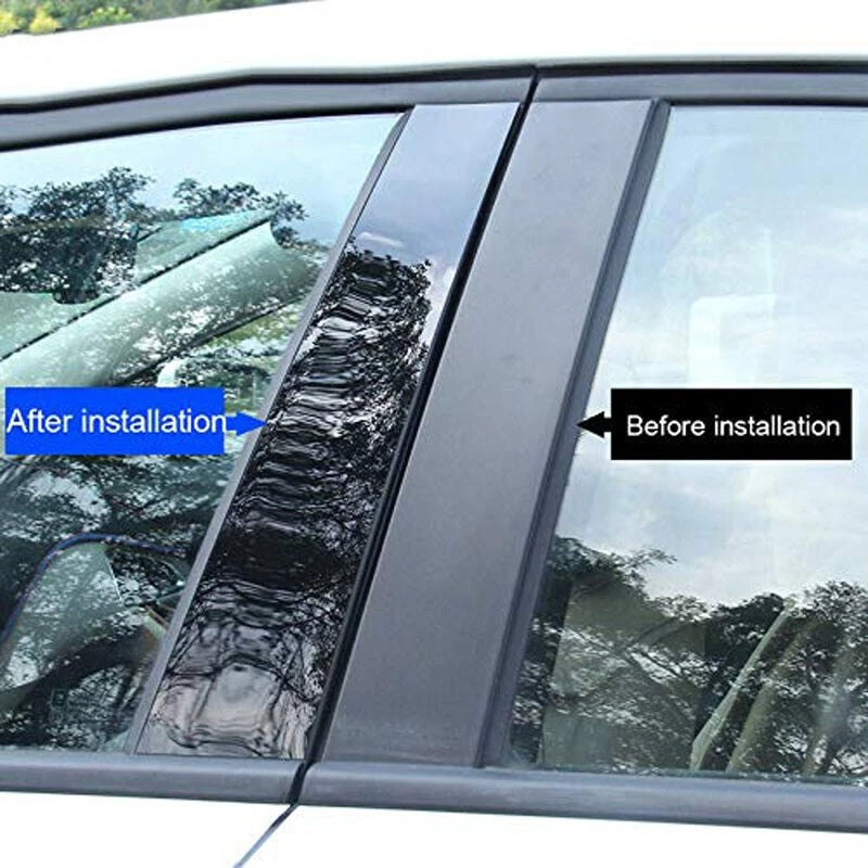 8pcs Glossy Black Exterior Pillar Posts Trim for Subaru Outback (2010–2014)