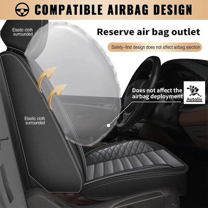 Set of 2 PU Leather Seat Covers for Ford/Toyota 5 Seats (2010–2023)