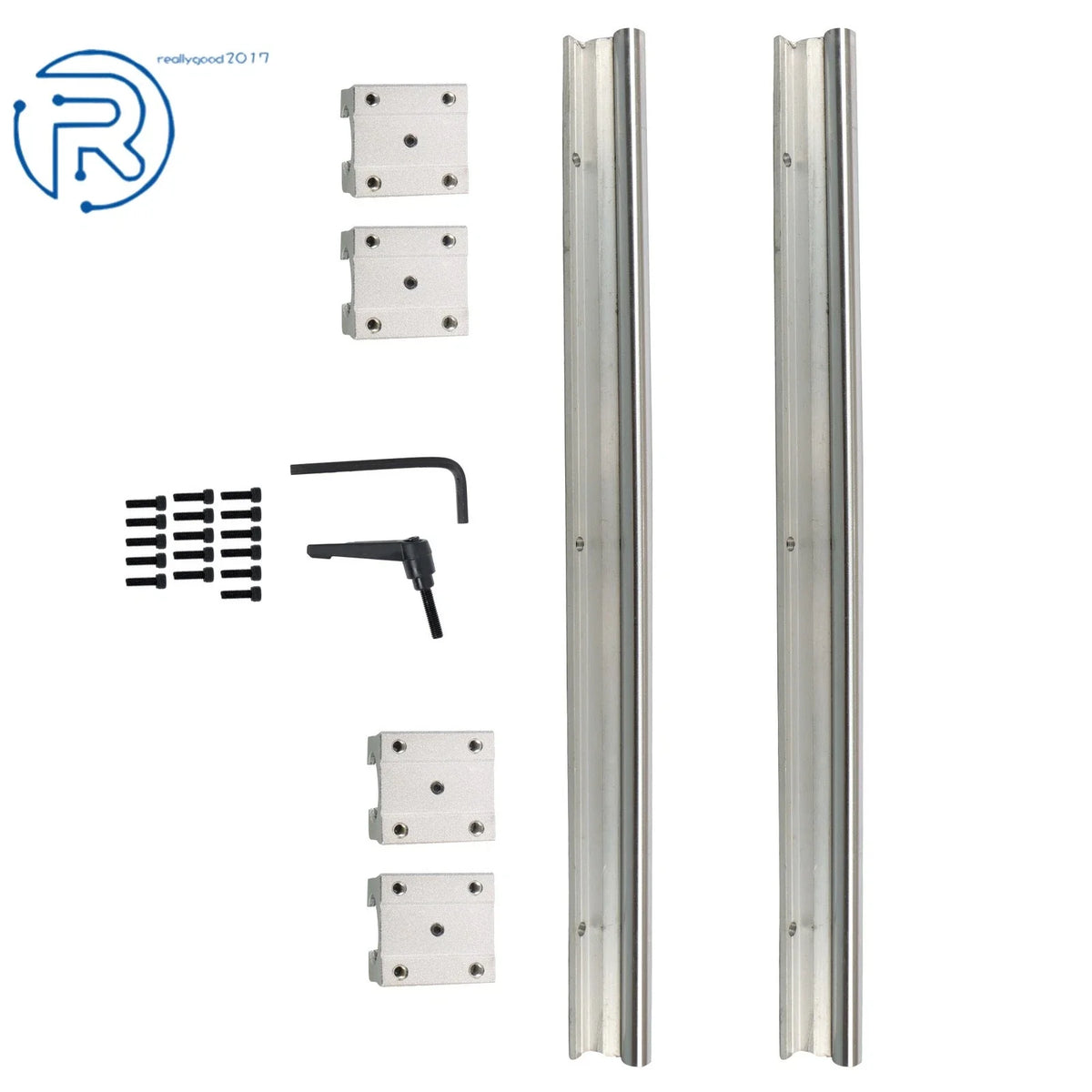 2Pcs SBR12-400mm Linear Shaft Rail with 4 SBR12UU Bearings for