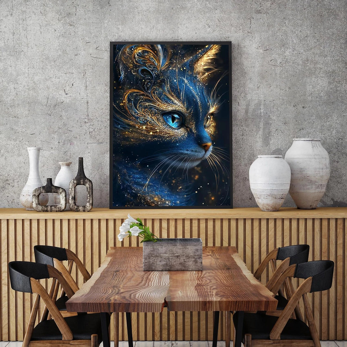 5D Black Cat Diamond Painting Kit for 12x16 Inches
