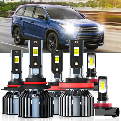 6X Glitter Lights for Toyota Highlander (2014–2019) White Light