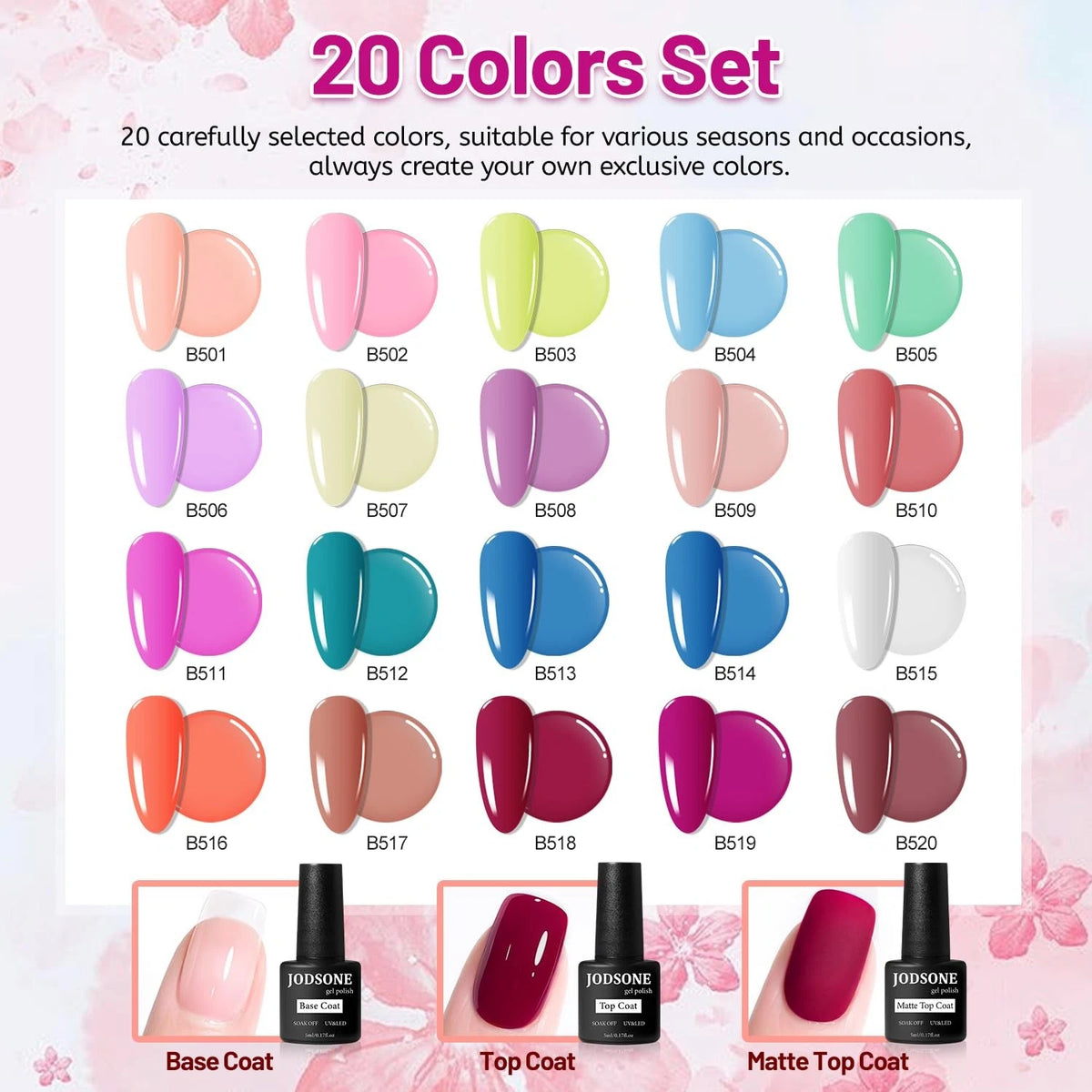 20-Color Gel Set for Automotive Detailing (Pack of 23)